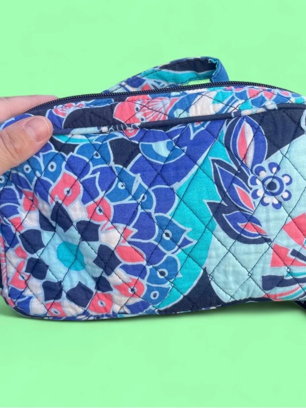 Vera Bradley Lotus Flower Swirl double zip Cosmetic Case